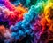 colorful smoke a- harp-4k Colorful rainbow holi paint color big double powder explosion isolated on dark