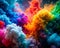 colorful smoke a- harp-4k Colorful rainbow holi paint color big double powder explosion isolated on dark