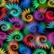 Colorful snail elements on mottled background