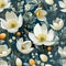 Colorful Snowdrop Flowers vintage style, Seamless pattern, AI generated