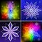 Colorful snowflake shapes