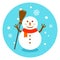 Colorful snowman vector illustration