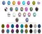 Colorful social media Easter eggs icon set isolated on white