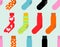 Colorful socks seamless pattern. Vector accessory clothing backg