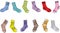 Colorful socks set seamless pattern