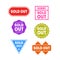 Colorful Sold Out Labels or Stamps Set. Vector