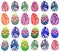 Colorful sophisticated abstract graphic beautiful gorgeous lovely bright floral herbal Easter eggs watercolor