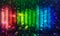 Colorful sound level meter equalizer background