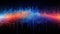 A colorful sound wave on a black background