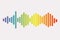 Colorful sound waves. Isolated design symbol. Rainbow music background. Music wave player. Color equalizer element. .Jpeg