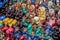 Colorful souvenirs at the market in India