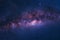 Colorful space shot of milky way galaxy with stars on a night sky