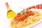 Colorful spaghetti bolognese