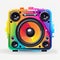 Colorful Speaker Box With Toy Camera Effects And Hip-hop Style