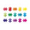 Colorful spectrum rainbow puzzle pieces collection.