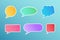 Colorful speech bubble set. Isolated discussion message. Round and square gradient conversation dialog. Speech bubble cartoon