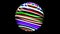 Colorful sphere spinning over black