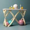 Colorful Spheres On A Table: Hyperrealistic Rococo Composition