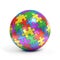 Colorful spherical puzzle 3d rendering