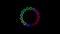 Colorful spinning gears circle motion graphics with plain black background
