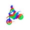 Colorful splash illustration jumping motocross design vector