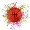 Colorful splashing with basketball