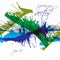 Colorful splattered web design repeat pattern, art ink blob, multilayered paintbrush drawing. Bright graffiti transparent