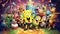 Colorful SpongeBob SquarePants and Friends Artwork