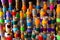 Colorful spools of thread in paper umbrella factory Chiang Mai, Thailand