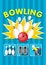 Colorful Sport Bowling Clup Poster