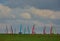 Colorful sportive sails on the horizon