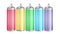 Colorful Spray Can Set Vector. 3D Aluminium Bottles. Paint Aerosol For Street Graffiti. Branding Design. 3D Packaging