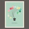 Colorful spring poster with magic plant