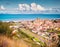 Colorful spring view of Brolo town, Messina.