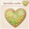 Colorful sprinkles heart cookie illustration