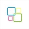 colorful square block chain link Logo template stylish vector design