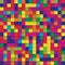 Colorful square bricks mosaic seamless pattern background