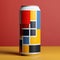 Colorful Square Designs On Beer Can: De Stijl Influence And Abstract Minimalism