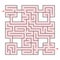 Colorful square fantastic labyrinth with an input and an exit. Simple flat vector illustration isolated on white background