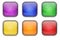 Colorful Square Glass Web Icon Button Set