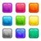 Colorful square glossy buttons set