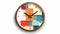 Colorful Square Shapes Oval Clock With Nostalgic Atmosphere