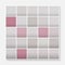 Colorful squares background frame, block soft pastel grey pink