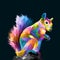 Colorful squirrel pop art portrait vector illustration
