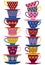 Colorful stacked cups