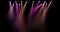 Colorful stage lights movement, projectors in the dark, purple,red,blue soft light spotlight strike on black