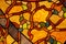 Colorful stained glass ceiling closeup