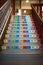 A colorful staircase in a school