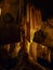 Colorful stalactites in the cave