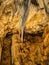 Colorful stalactites in the cave